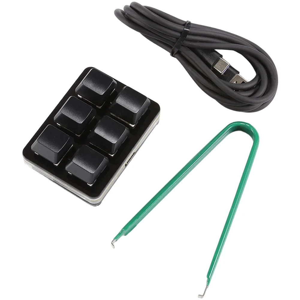 1PCS 6 Key-Universal Keypad Mini Usb Custom Mechanical Keyboard Keycap Wired Programmable Shortcut Keys RGB Backlighting