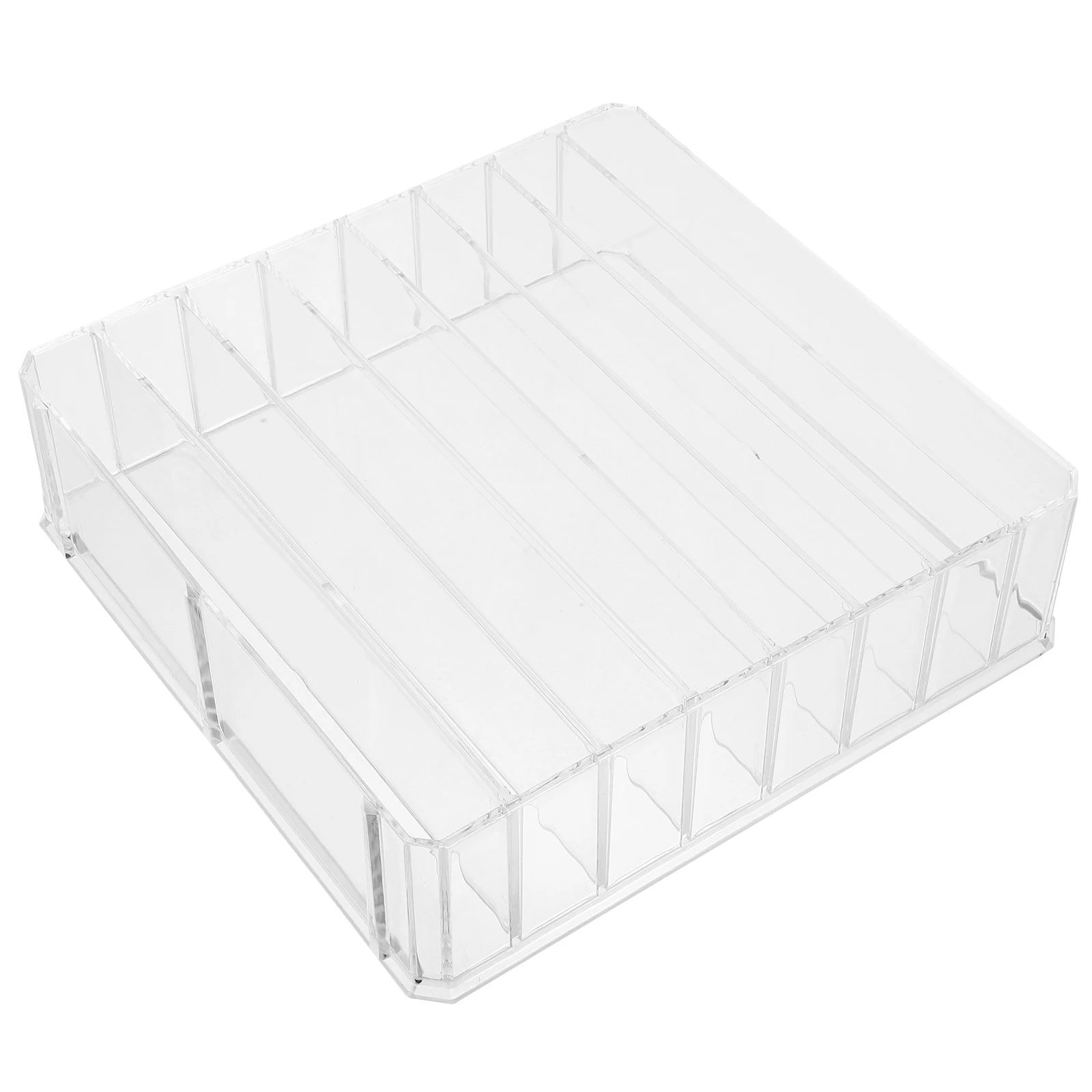 Acrylic Cash Storage Box 8 Compartment Money Tray for Bills Checks Cards Large Desktop Holder Removable Dividers