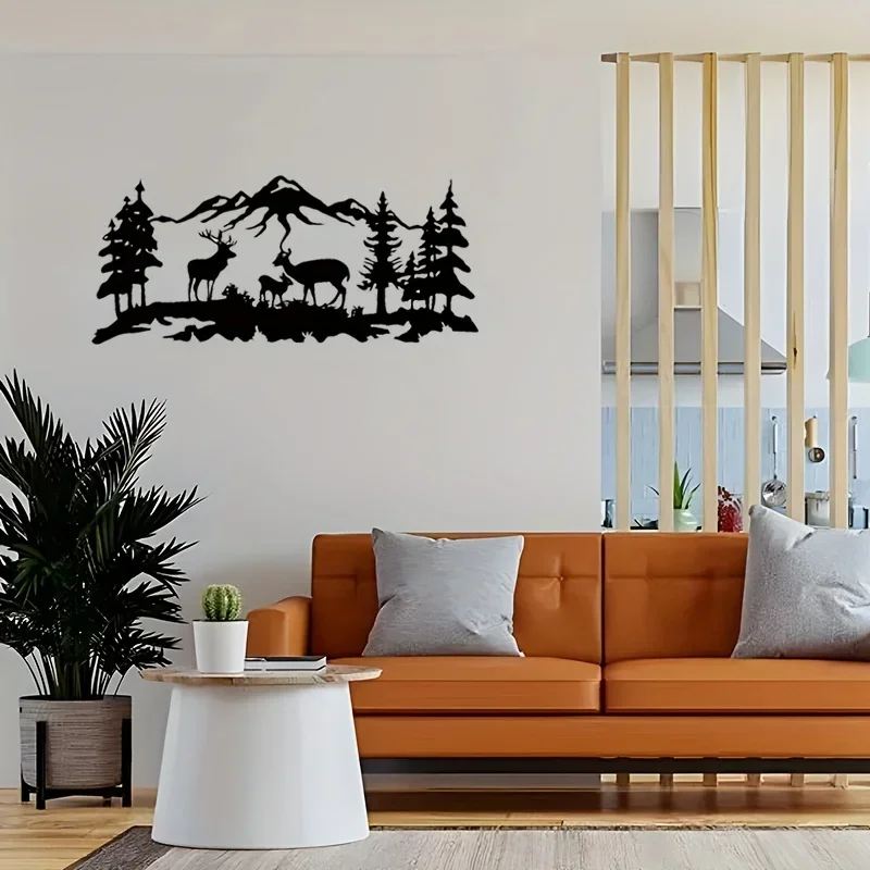 Artesanías de Metal de Cervatillo de bosque, decoración decorativa para el hogar, cabaña de Vida Silvestre, decoración Interior para el hogar, decoración de pared de Metal para sala de estar y dormitorio