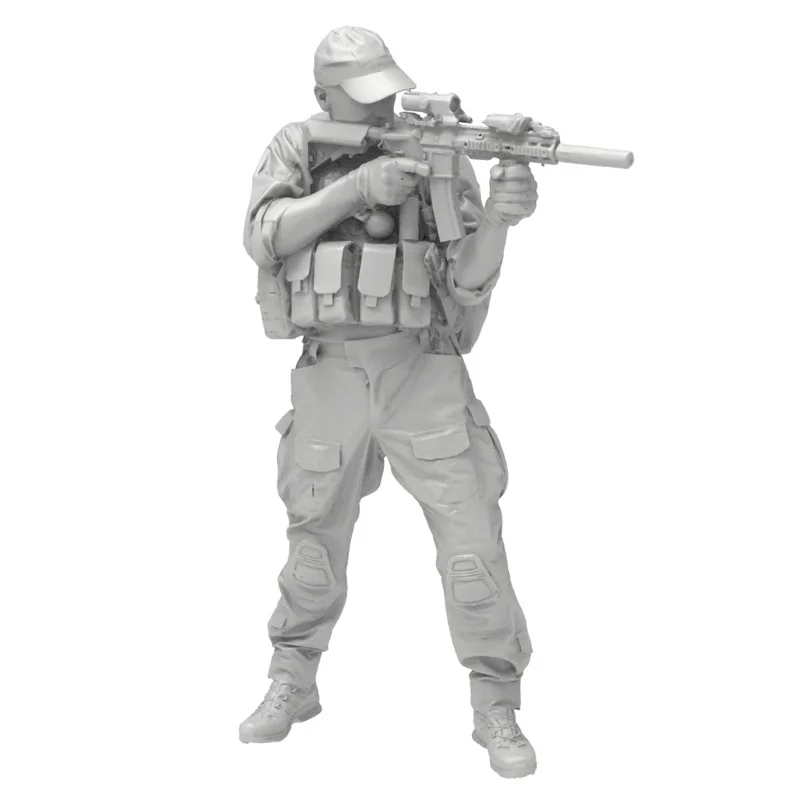 1/35 Scale Special Forces Soldier Resin Miniature Figurine 3d Printed White Model Unassembled Unpainted Collectible Toy Figure