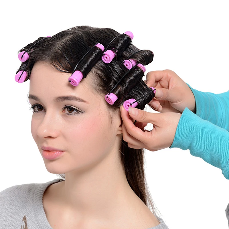 12 Piezas de Rizadores de Pelo Cortos para Ondas Frías, Rizadores sin Calor, Rodillos para Rizar el Cabello, Herramientas para Rizos