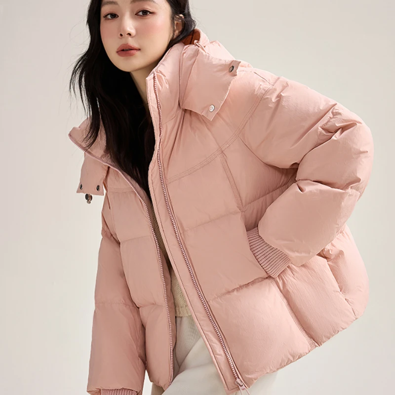 Thickened Down Jacket Female Fashion Hundred with Hooded Warm Jacket 2024 New Autumn and Winter Casual Parka Women\'s Jacket