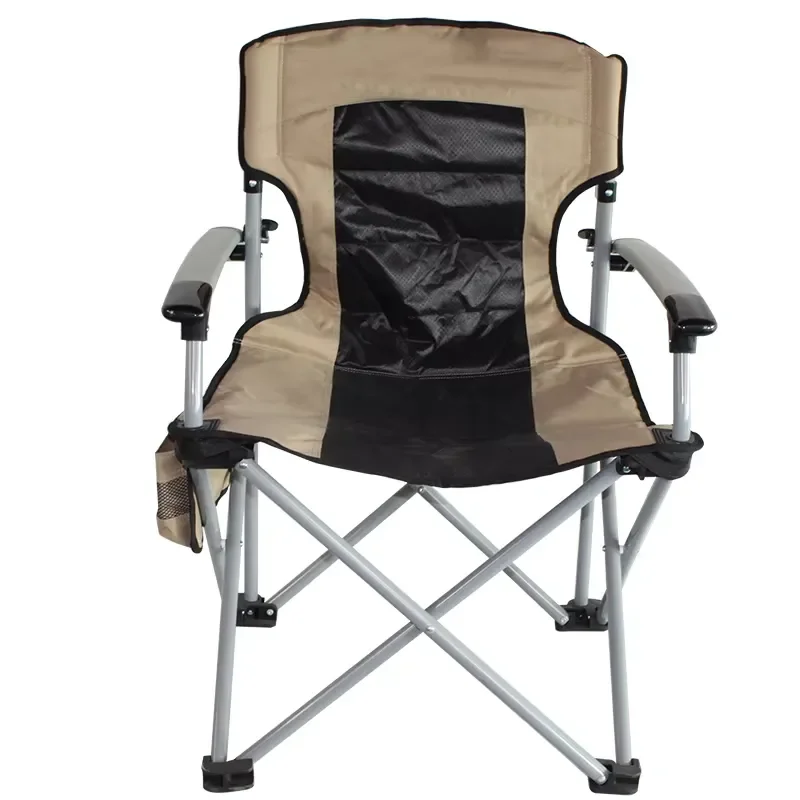 for Outdoor Luxury Padded Folding Camping Chair with Waist Support Armchair Portable Foldable Lawn Seat