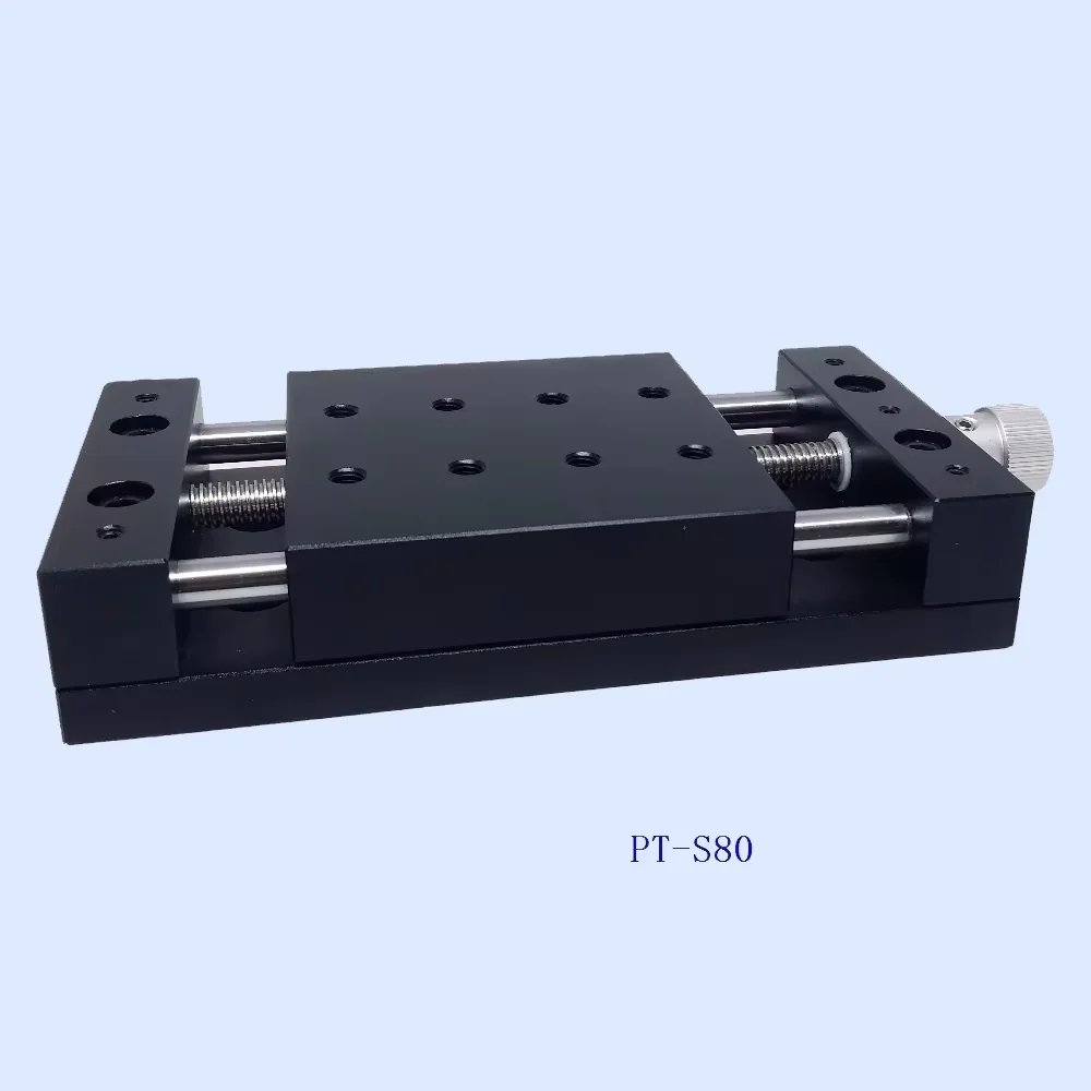The travel of the X-axis linear guide/slide of the PT-S40 manual translation stage is 40mm,60mm, and 80mm