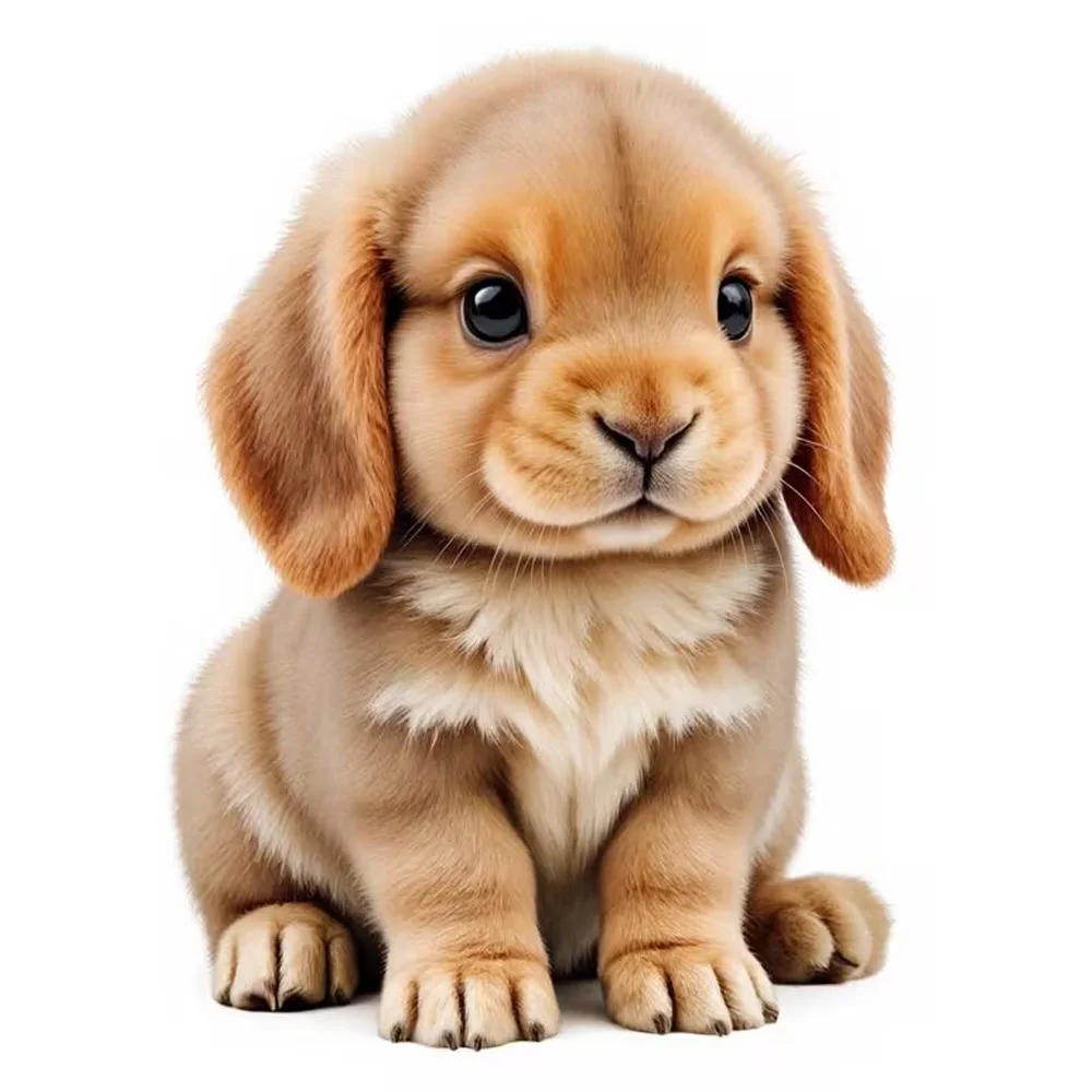 15cm Cute Fluffy Light Brown Puppy Car Sticker, Suitable for Laptop, Car, Truck, Van, SUV, Motorcycle, Wall, Bumper, Window