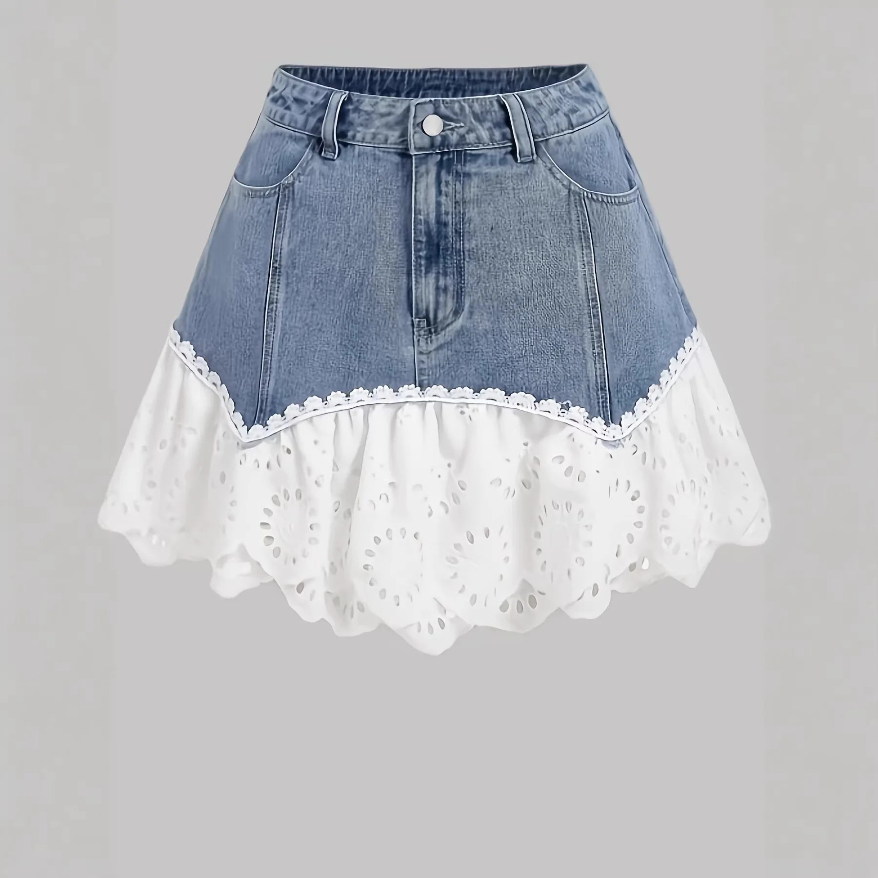 

2026 Hot Style Cross-border Stitching Lace Skirt