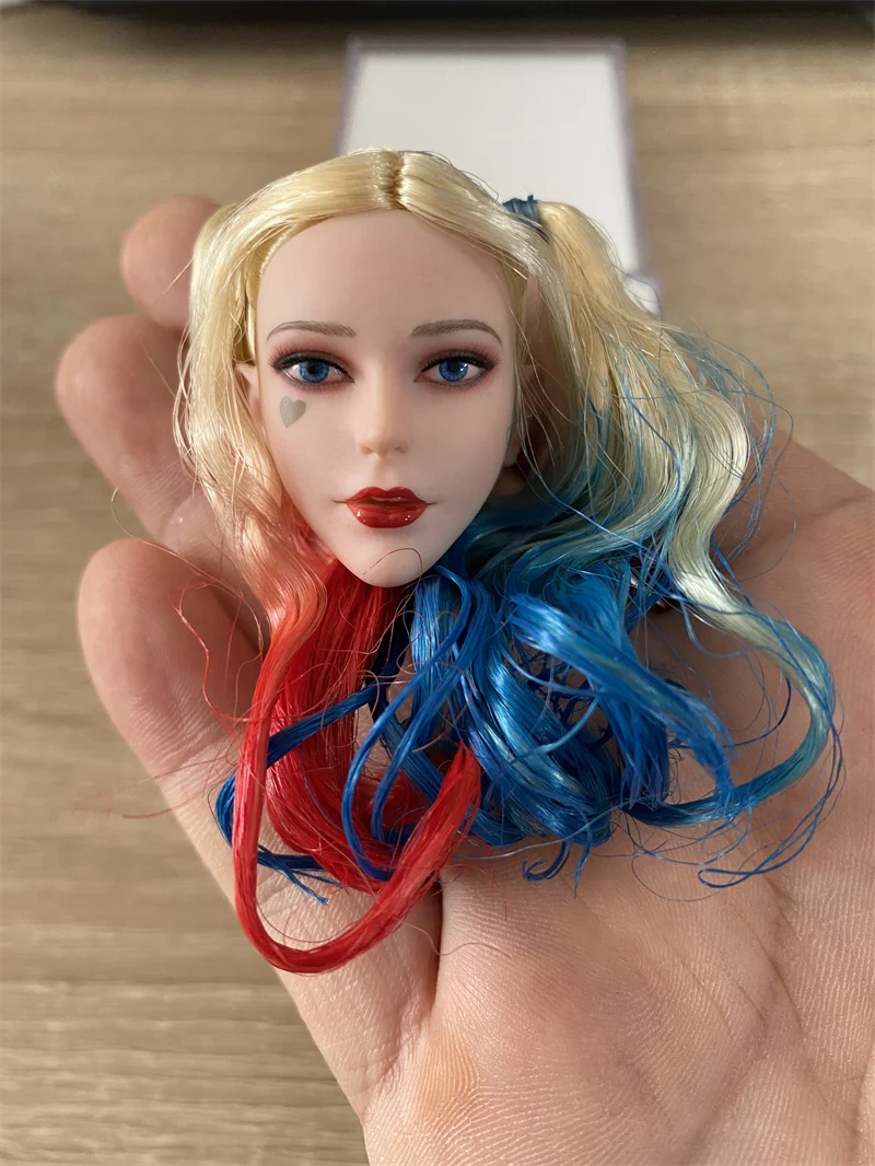 Baby Face BF01 BF02 1/6 Scale Female Joker Head Sculpt Transplant Hair and Eyelash Makeup Head Carving for 12