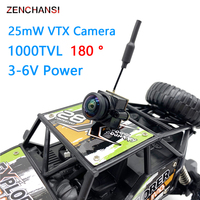 5.8G 48CH 25mW FPV VTX Transmitter Raceband CMOS 1000TVL Mini FPV Micro AIO 180 angle Camera Supports image flipping for RC