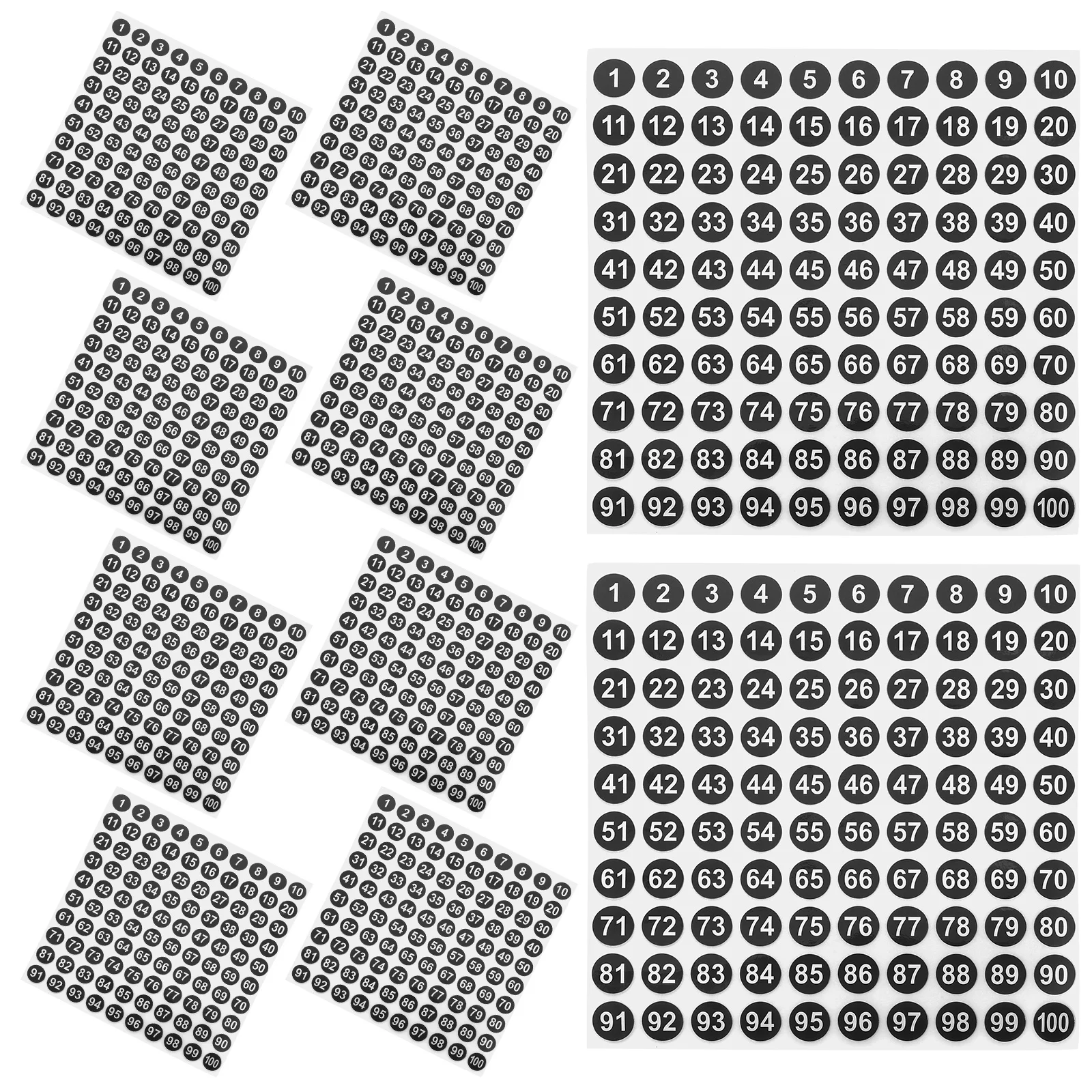 

50 Sheets Number Sticker Numbers Stickers Round Labels for Office Decals ganizing Classification Files Folders