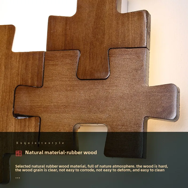 Building Block Wall Lamp Modern Minimalist Porch Corridor Aisle Bedroom Bedside Lamp Creative Walnut Personality LED Lighting