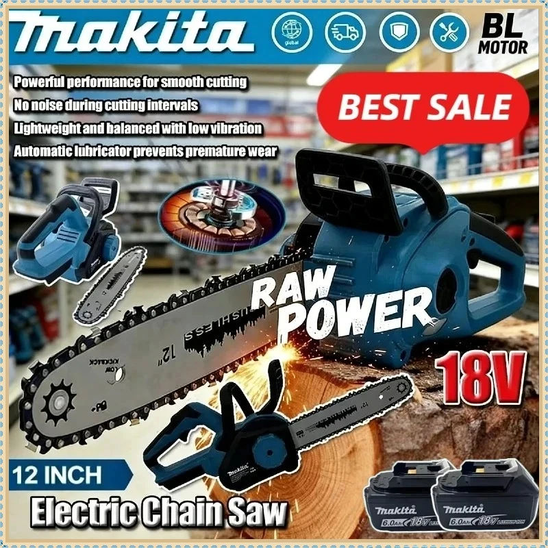 

Makita Portable Chainsaw Brushless 2200W Electric Chain Saw 18V Rechargeable Cordless Graden Pruning Power Tool