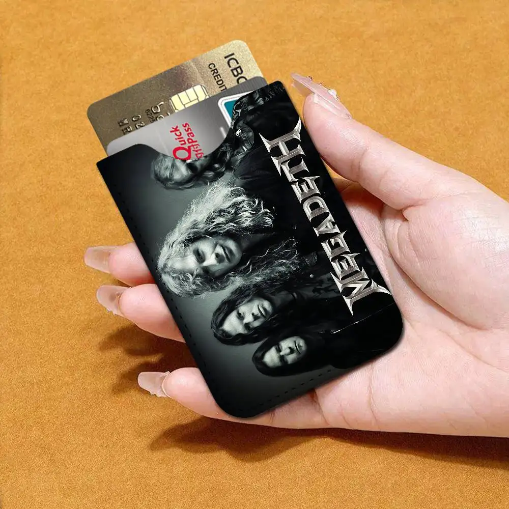 Heavy Metal Rock Band M-Megadeths Universal PU Leather Slim Card Wallet, ID Credit Card Organizer, Compact Holder for Outdoor