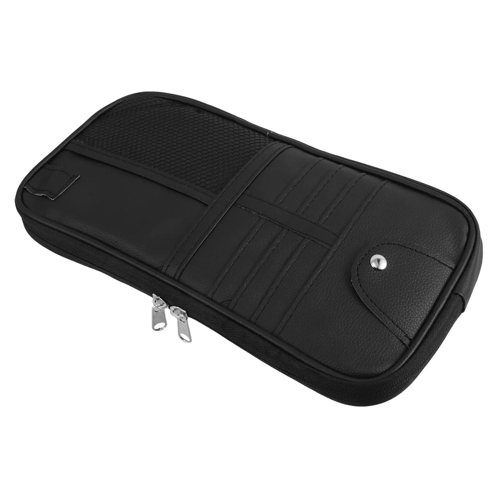 Car Visor Organizer for Sunglasses Cards Documents Registration Insurance Storage Pouch PU Material Compact Driver Friendly Auto