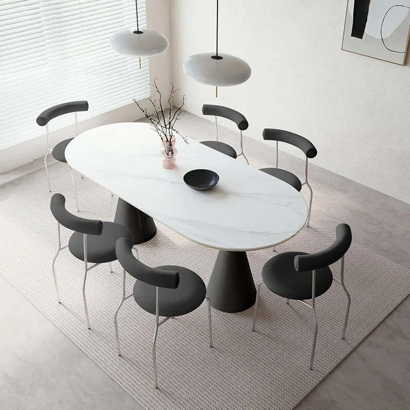 Nordic Minimalist Dining Table 4 Chairs Spaces Black Entryway Dining Table Side Small Modern Tavolo Pranzo Furniture For Home