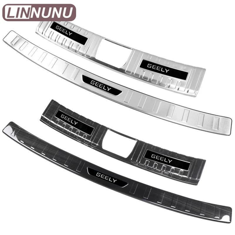 LINNUNU For Geely Okavango 2024 Car Styling Stainless Steel Rear Bumper Protector Sill Trunk Guard Tread Plate Auto Accessories