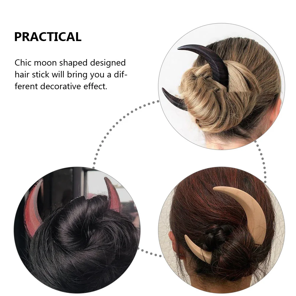 

3Pcs Stick Wooden Elegant Design Bun Holder for Women Creative Hair Accessories Updo Styling Tool Women Headdress