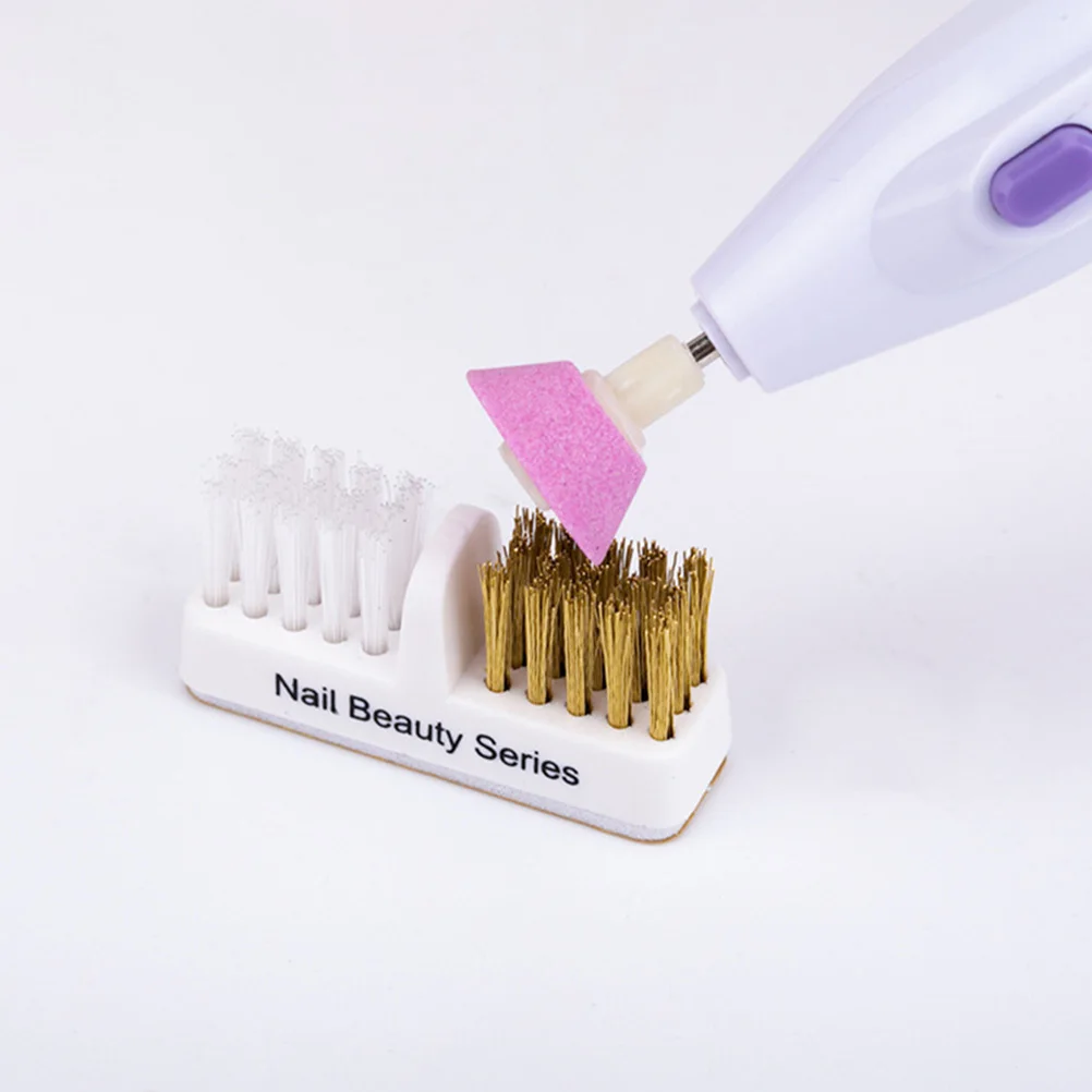 3 個ネイルポリッシャークリーニングブラシ耐久性のある実用的なミニマニキュアツールブラシ安全で効果的なクリーニングネイル研削ヘッドドリル
