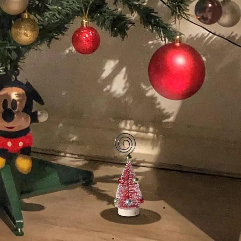 Christmas Tree Note Holder Photo Memo Holders With Wooden Base Card Display Supplies For Dining Table Coffee Table Bedside Table