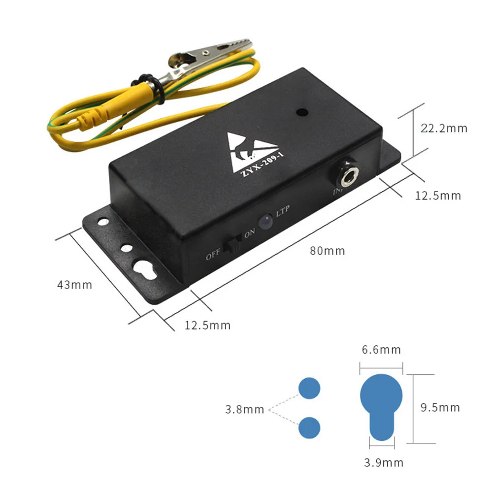 Band Tester Wrist Strap Tester Anti-static Black ESD Inductive Static Tester Stainless Steel Electrical Testing Equipment