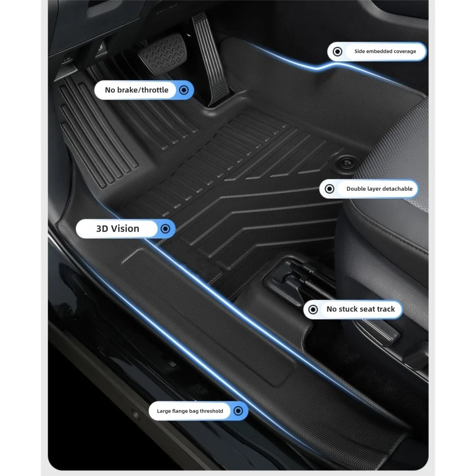 TPE Floor Mats For Volkswagen Sharan LHD 5/6/7 Seats 2012-2019 Waterproof Anti-Slip Custom Fit All-Weather Full Coverage