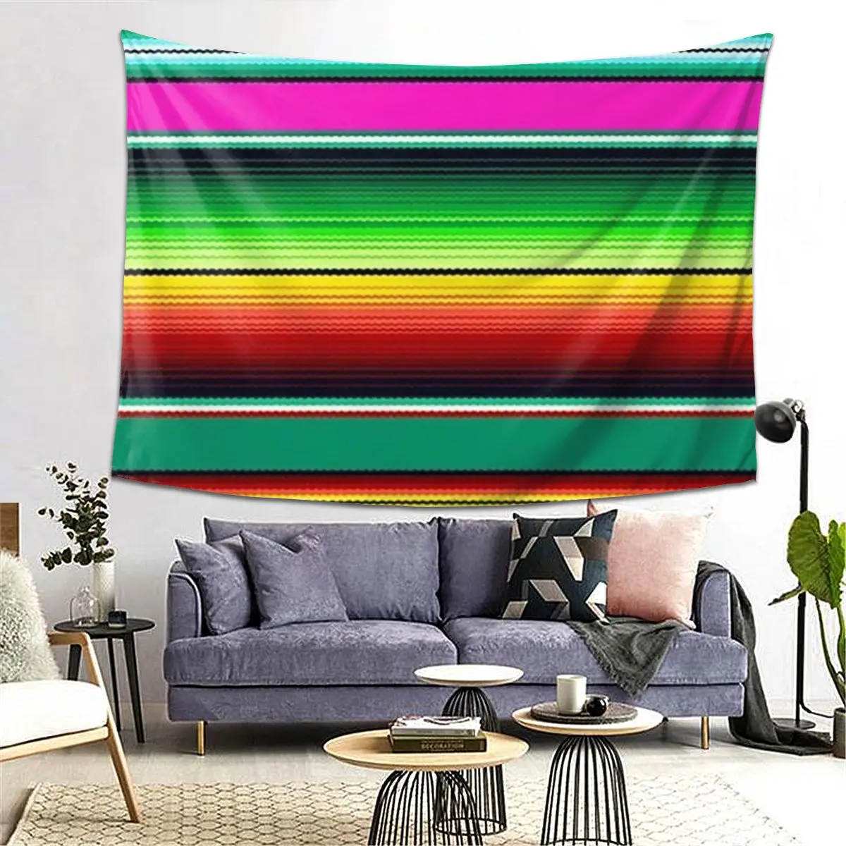 Mexican Indigenous Blanket Tapestry Decor Art Aesthetic Tapestries for Living Room Bedroom Home Wall Cloth Wall Hanging