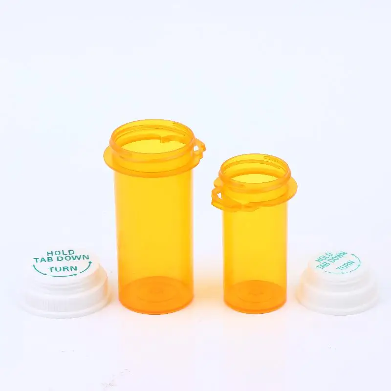 New 5/10/20Pcs Child-resistant Yet Easy To Open Pharmaceutical Container Empty Plastic Bottle With Double-sided Cap