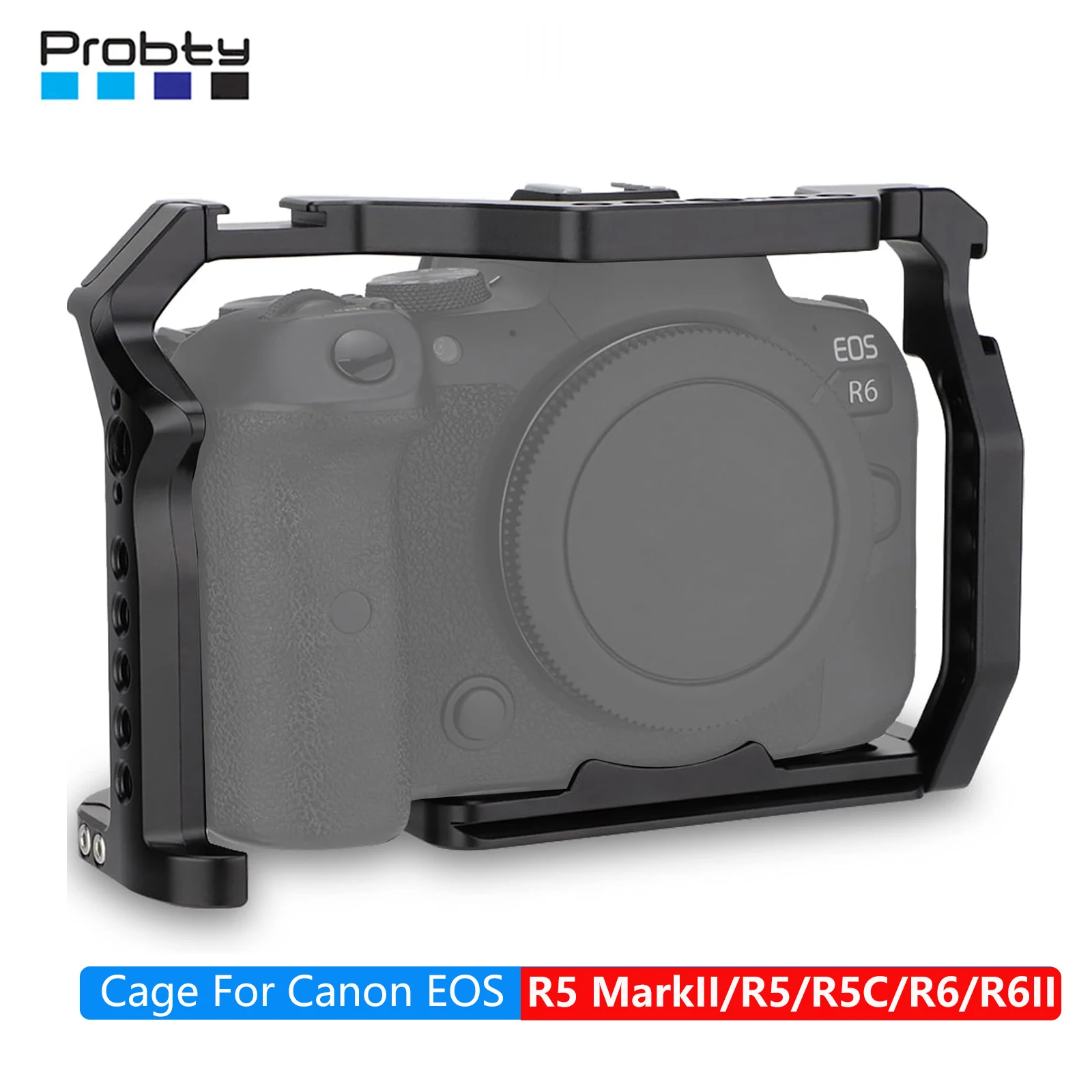 Probty Kamerakäfig R5 Mark II/R6 Mark II mit Cold Shoe und ARRI-Schnittstelle für EOS R5C/R6 Mark II/R5 Mark II/R5/R6/R5C