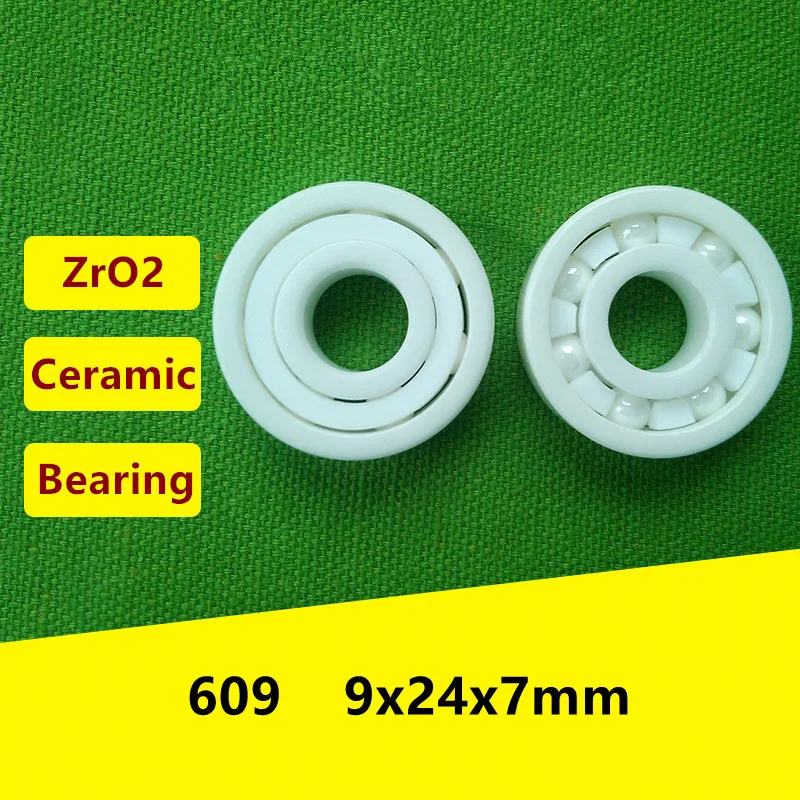 5pcs 609 ZrO2 full Ceramic bearing 9x24x7 mm Zirconia Ceramic deep groove ball bearings 9*24*7mm