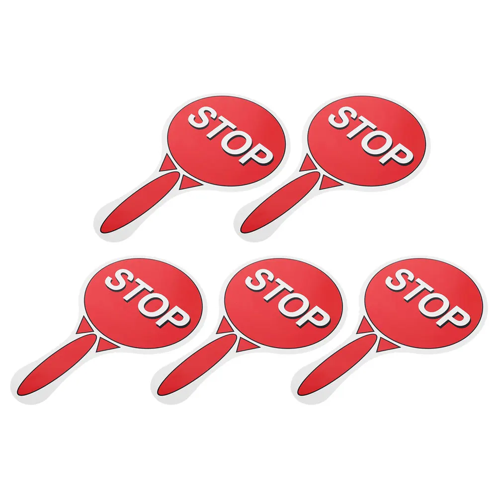 

5pcs Traffic Education Paddles: Dual-Sided Red Green Stop Signs For Kids Lightweight Handheld Non-Rc Vehicle