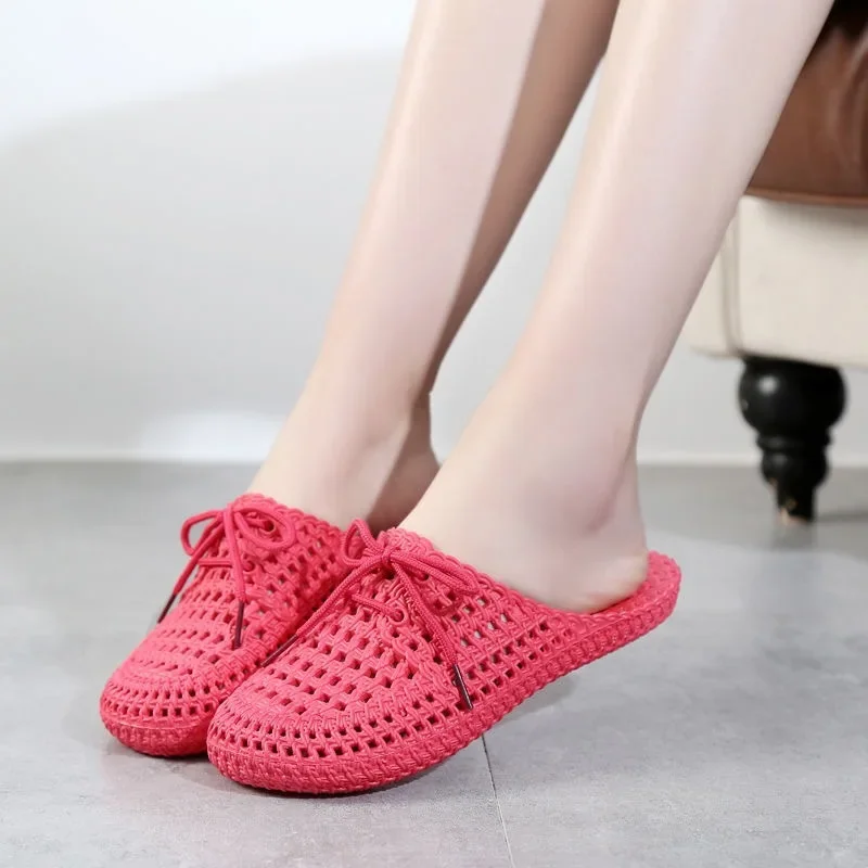 beach casual sandals and slippers female hollow hole shoes home indoor and outdoor drag lazy fashion student drag 2023