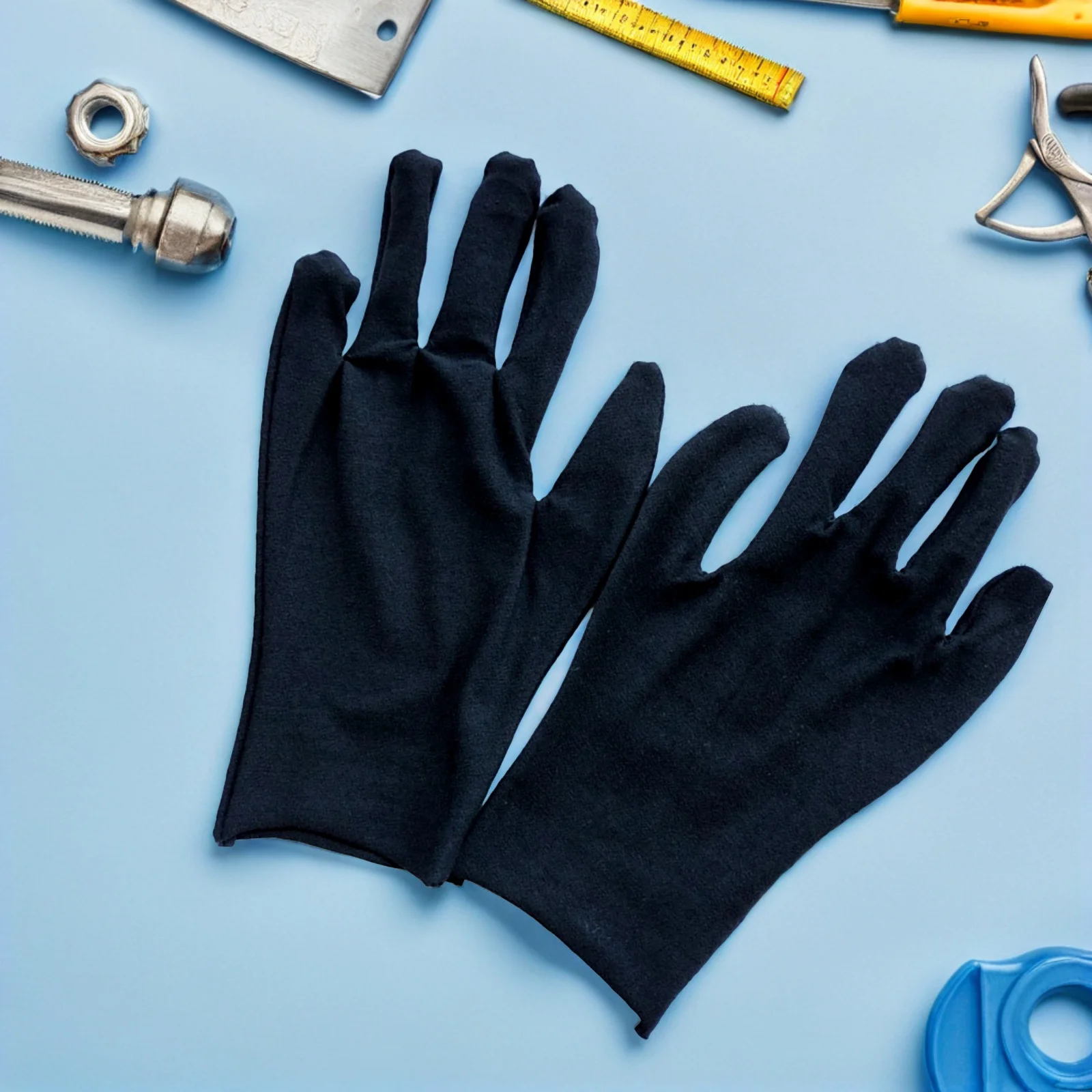 12 زوجًا من القفازات القطنية السميكة لحماية العمل، قفازات عمل مريحة وآمنة لحماية اليد وقابلة للتنفس ومتينة