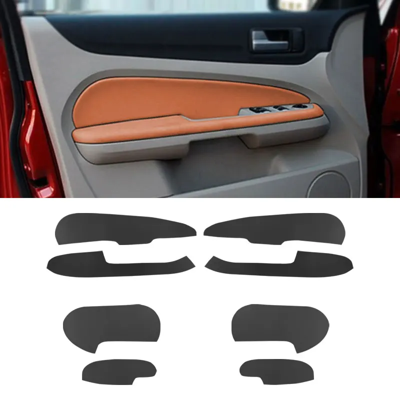 

For Ford Focus 2005 2006 2007 2008 4pcs Microfiber Leather Car Interior Door Handle Armrest / Doors Panel Cover Inner Trim