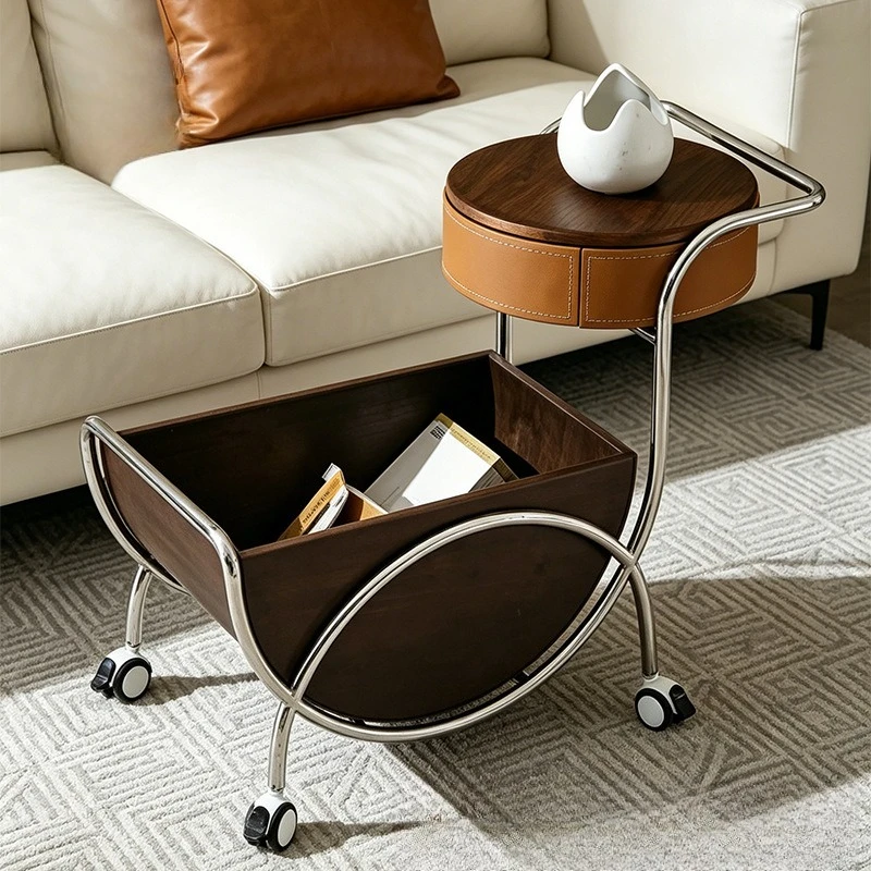 Italian minimalist trolley side table designer creative multi-functional small coffee table