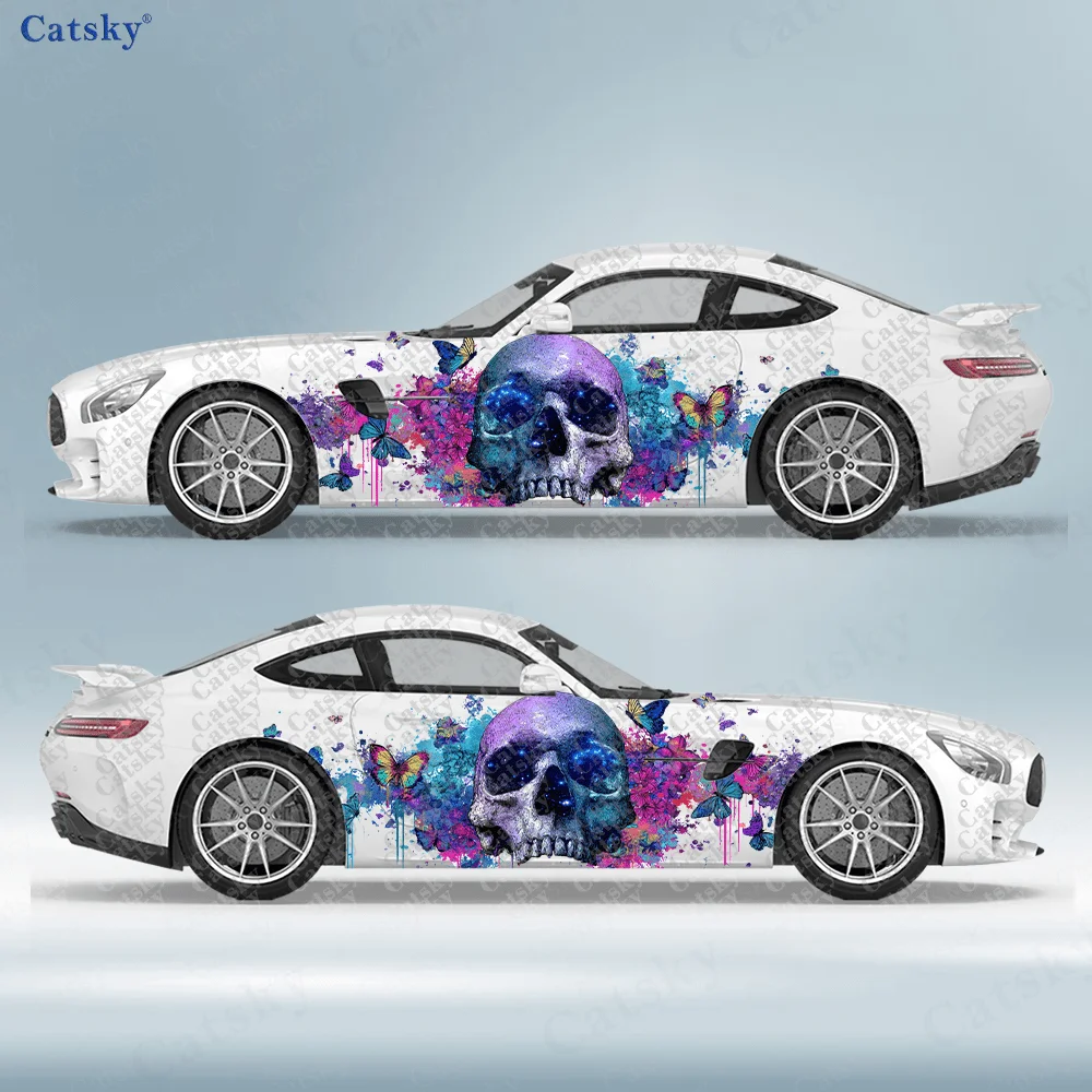 

2 шт. наклеек с изображением звездного черепа и бабочки, прочные, устойчивые к выцветанию, легко устанавливаются и снимаются — украсьте свой автомобиль яркими элементами.