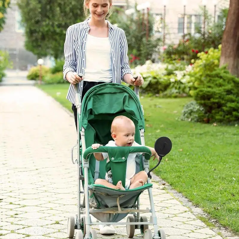 Kinderwagen Achteruitkijkspiegel Beveiliging Peuter Kinderwagen Spiegel Voor Joggen Eenvoudig Te Installeren Kinderwagen Convexe Beveiligingsspiegel Voor