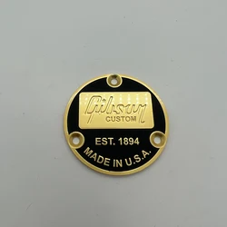 Interruptor de palanca de guitarra, cubierta de placa trasera para guitarras Les Paul, color negro, Metal, borde dorado, EST-1894, nuevo