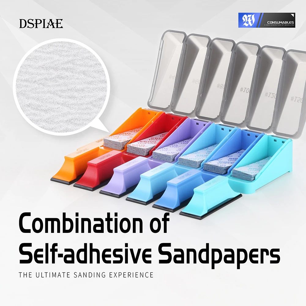 DSPIAE XSP-S01 Powerful Adhesive backed sandpaper Combination With sanding plate Detachable organizer design Tidy Desktop