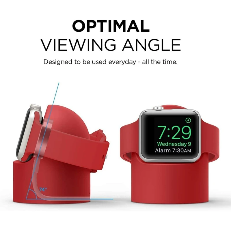 Ladeständer für Apple Watch Serie 9 8 7 SE 6 5 3 Ultra1 2 49 mm 45 mm 44 mm 42 mm 41 mm 40 mm 38 mm Langlebiger Silikon-Nachttischmodus