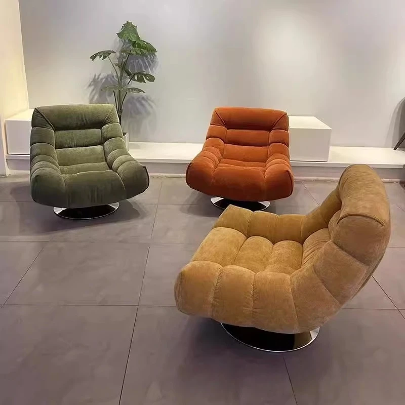 Rotatable single sofa Italian light luxury simple home living room bedroom balcony leisure chair