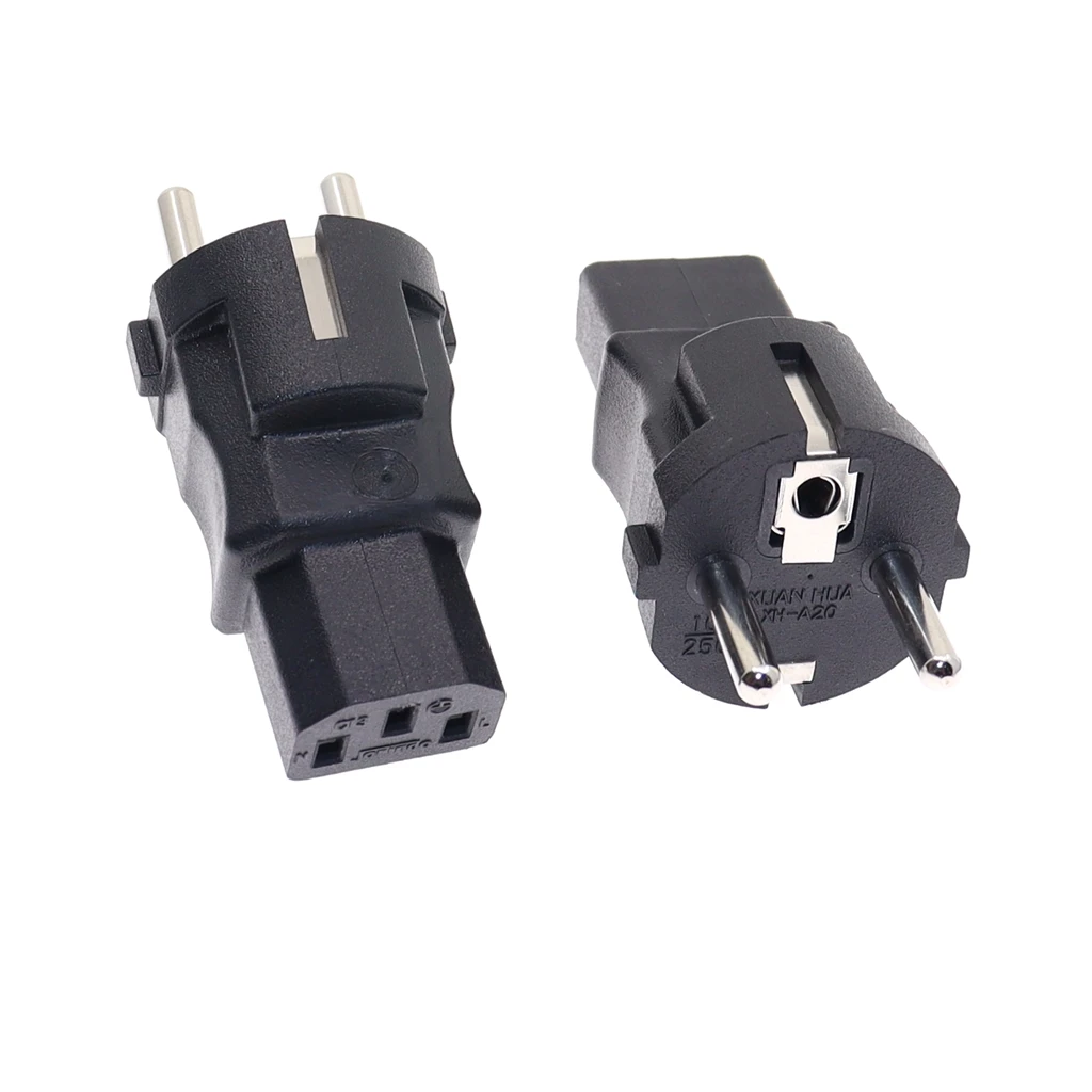 NEW EU TO IEC320 C13 Power adapter,EU male to IEC320 C13 female AC plug,EU(4.8MM) 2 pin to PDU/UPS conversion plug,10A 250V