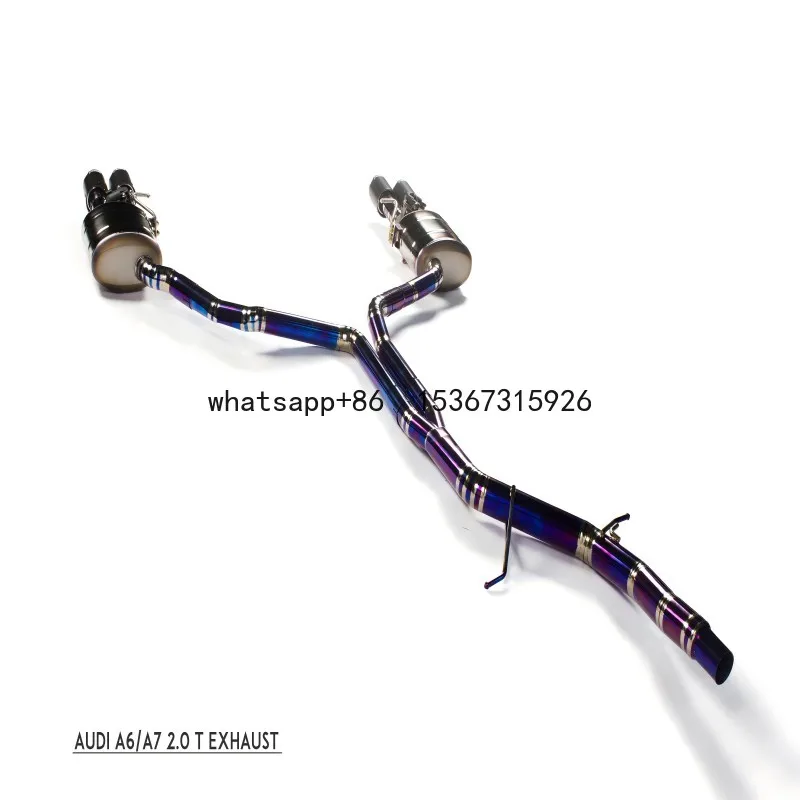 Titanium Alloy Exhaust System Catback For AUDI A6 A7 2.0T With Muffler Valves Exhaust Auto Tuning Performance Parts