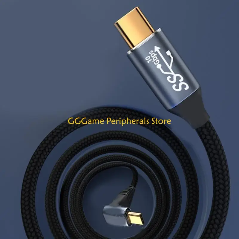 U55B 90 Degree USB C to Cable 100W Type-C PD Fast Charging Cord Specially Designed for Game Console Tablets Laptop