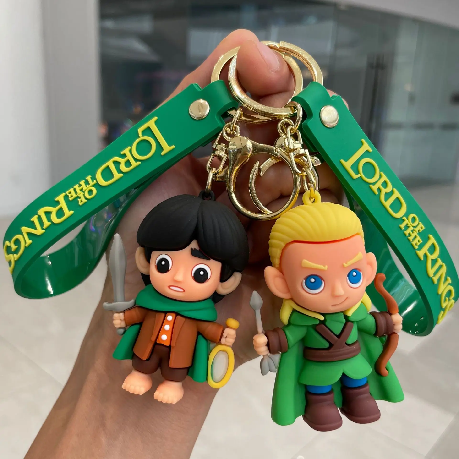 Movie Lord of The Finger Rings Keychain Anime Doll Figure Keyring Pendent Jewelry Car Key Accessories Toy for Kids Birthday Gift