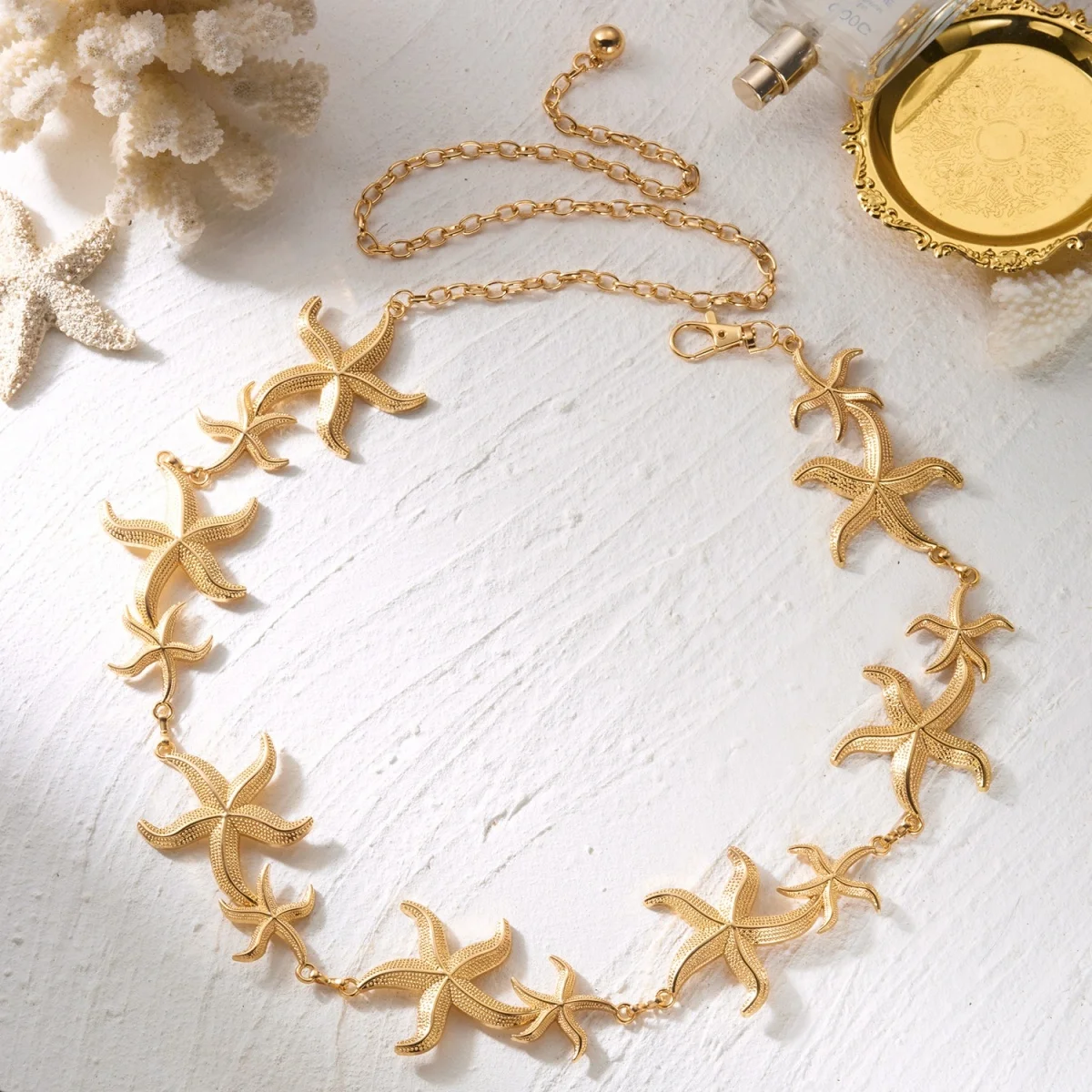 Sommerurlaub Große und Kleine Seestern-Taillenkette für Damen und Herren – Böhmische Strandkleid- und Bikini-Körperkette – Modischer Körperschmuck – Detail 12