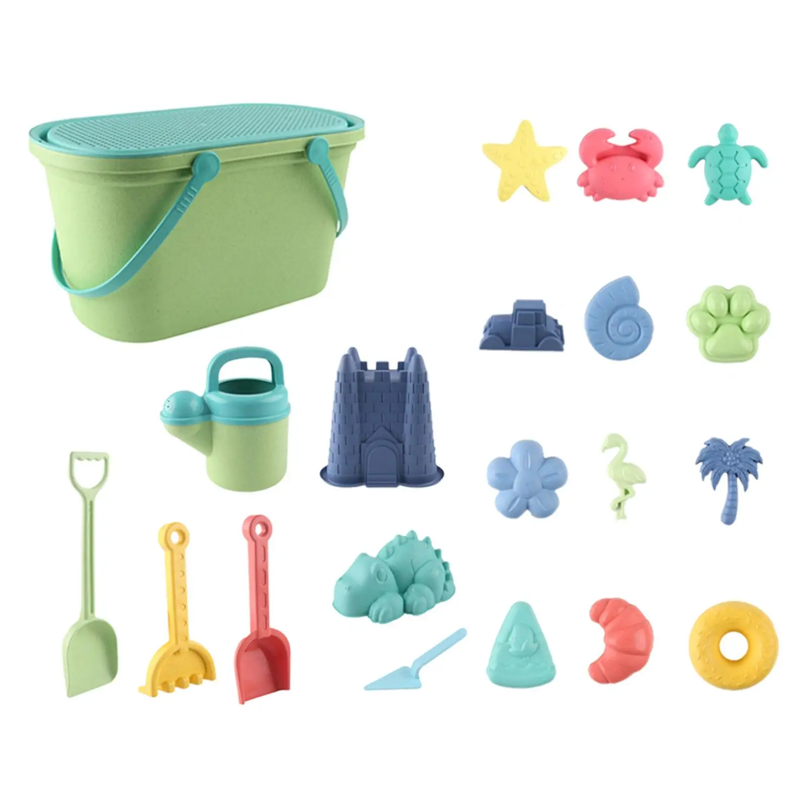 Sand Toys for Kids Watering Can Sand Bucket Baby Bucket Rake Shovel Beach Toys Sandbox Toy Toddlers Beach Playing Set for Park