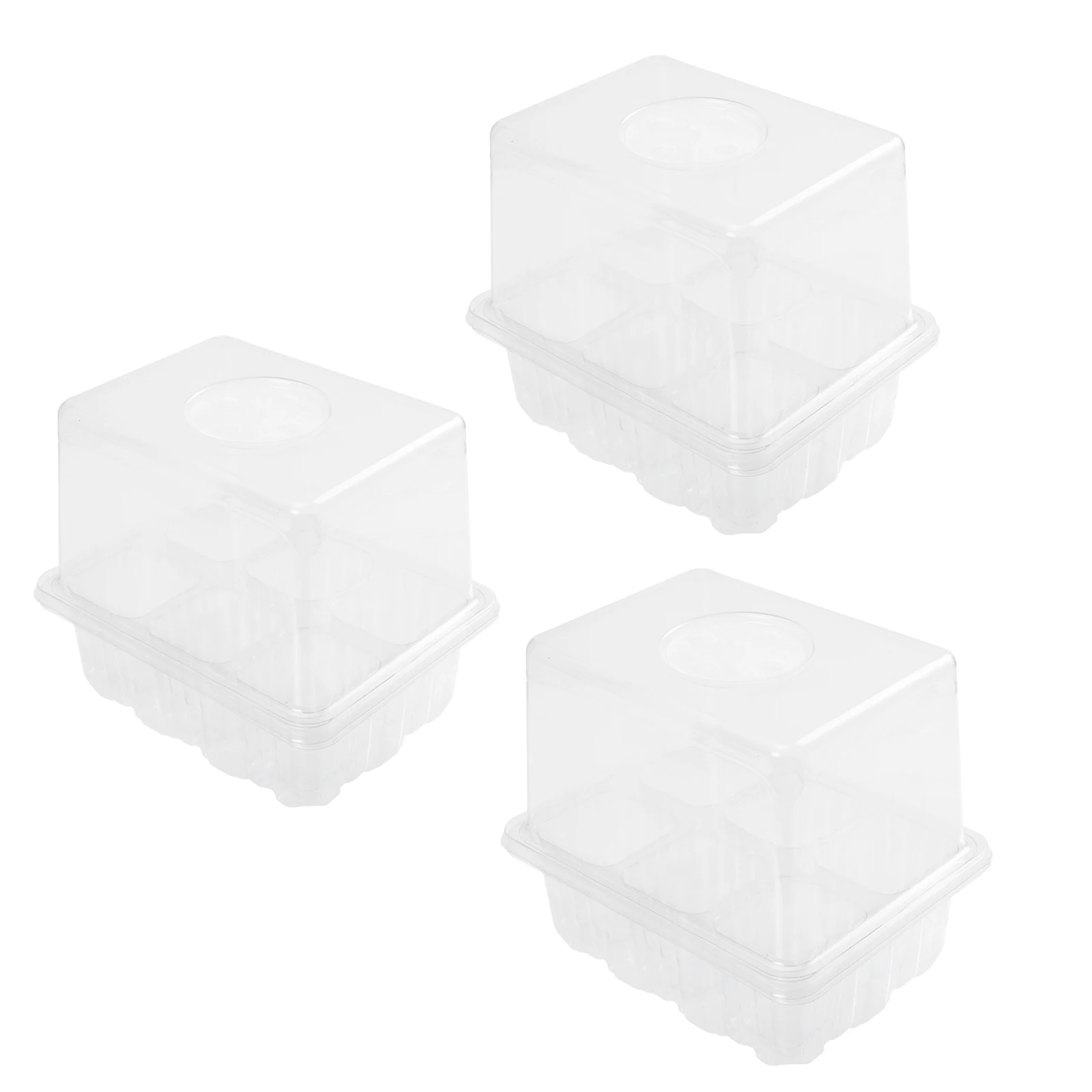 

3pcs Germination Box Garden Nursery Pot Waterproof Plastic Planting Container Multi-Hole Design For Seedlings Sprouting Tray