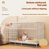 Metal Dog Cage with Toilet Compartment Foldable Pet Playpen House for Corgi Poodle Bichon Small Medium Indoor Dogs