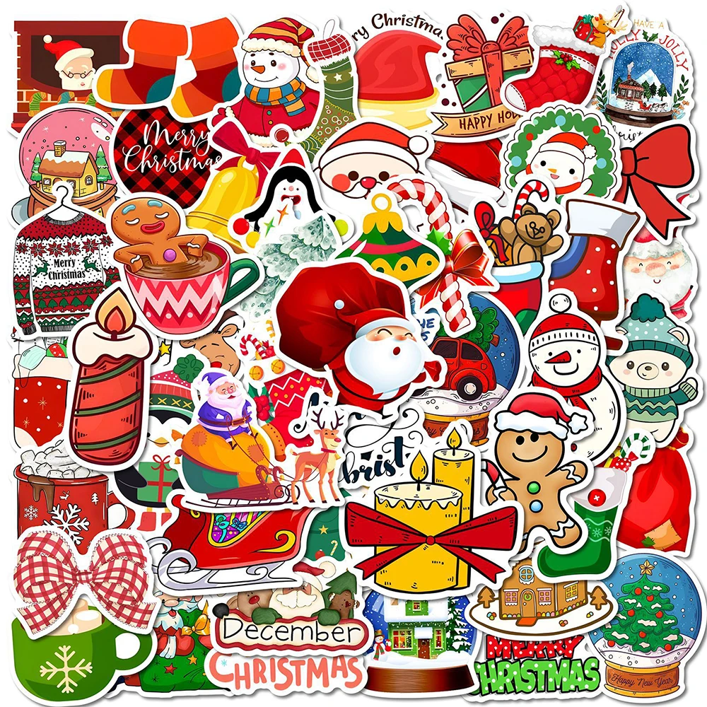 10/30/50 stücke Nette Weihnachten Santa Claus Cartoon Aufkleber Lustige Graffiti Aufkleber DIY Motorrad Gepäck Notebook Wasserdichte Aufkleber