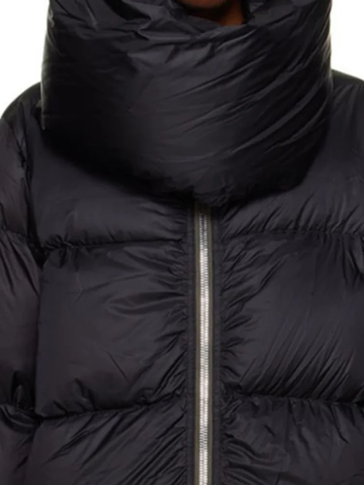 Abrigo acolchado de algodón para mujer, Parka gruesa y cálida con cremallera, cuello de bufanda, mangas completas, invierno, 2023