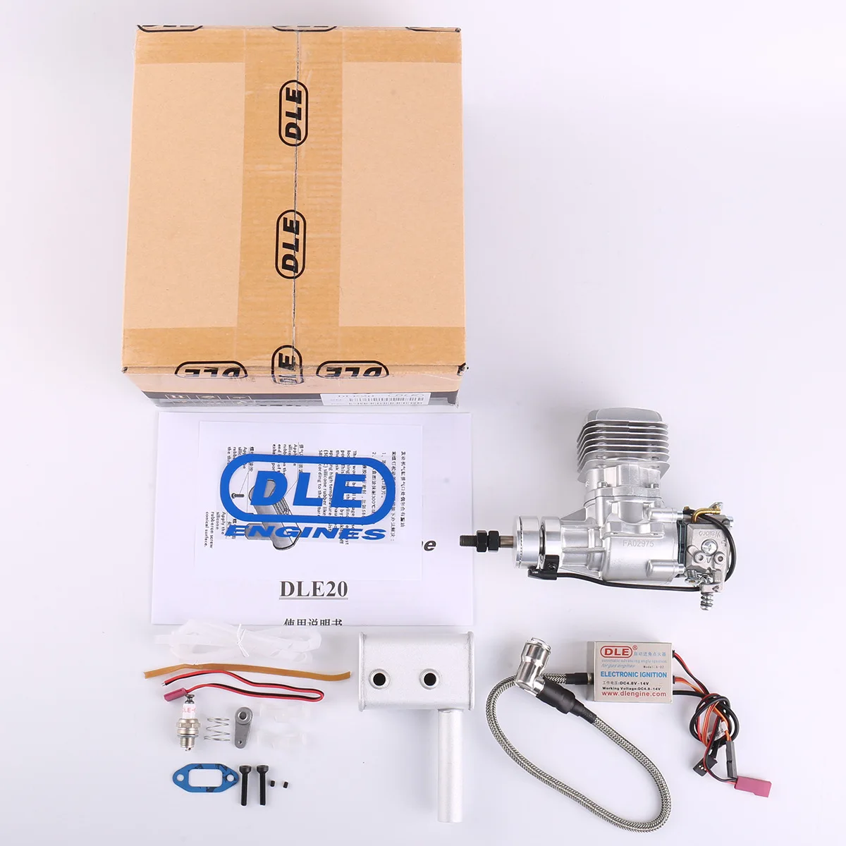 Original DLE20 20CC DLE Gasoline / Petrol Engine Two Stroke Single Cylinder Side Exhaust for RC Model Airplane